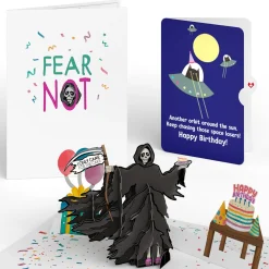 Lovepop Birthday|Grim Reaper Dark Humor Birthday with Space Laser Cats Pop-Up Card and Sentiment Set
