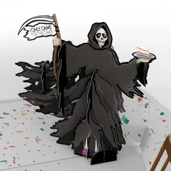 Lovepop Birthday|Grim Reaper Dark Humor Birthday with Cat Laser Eyes Pop-Up Card and Sentiment Set