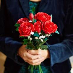 Lovepop Pop-Up Bouquets|Card & Gift Bundles|Handcrafted Paper Flowers: Red Roses (6 Stems) with Happy Valentine's Day Pop-Up Card