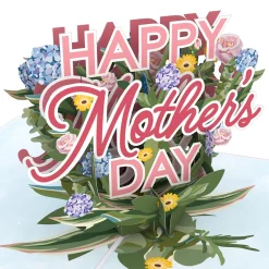 Lovepop Pop-Up Bouquets|Handcrafted Paper Flowers|Handcrafted Paper Flowers: Pink & Yellow Roses (12 Stems) with Happy Mother's Day Pop-Up Card