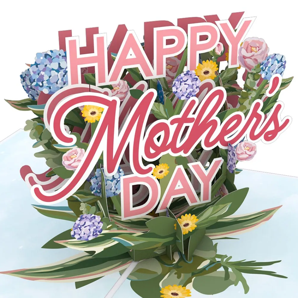 Lovepop Pop-Up Bouquets|Handcrafted Paper Flowers|Handcrafted Paper Flowers: Pink Roses (12 Stems) with Happy Mother's Day Pop-Up Card