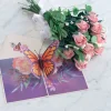 Lovepop Pop-Up Bouquets|Handcrafted Paper Flowers|Handcrafted Paper Flowers: Pink Roses (12 Stems) with Monarch Butterfly Pop-Up Card