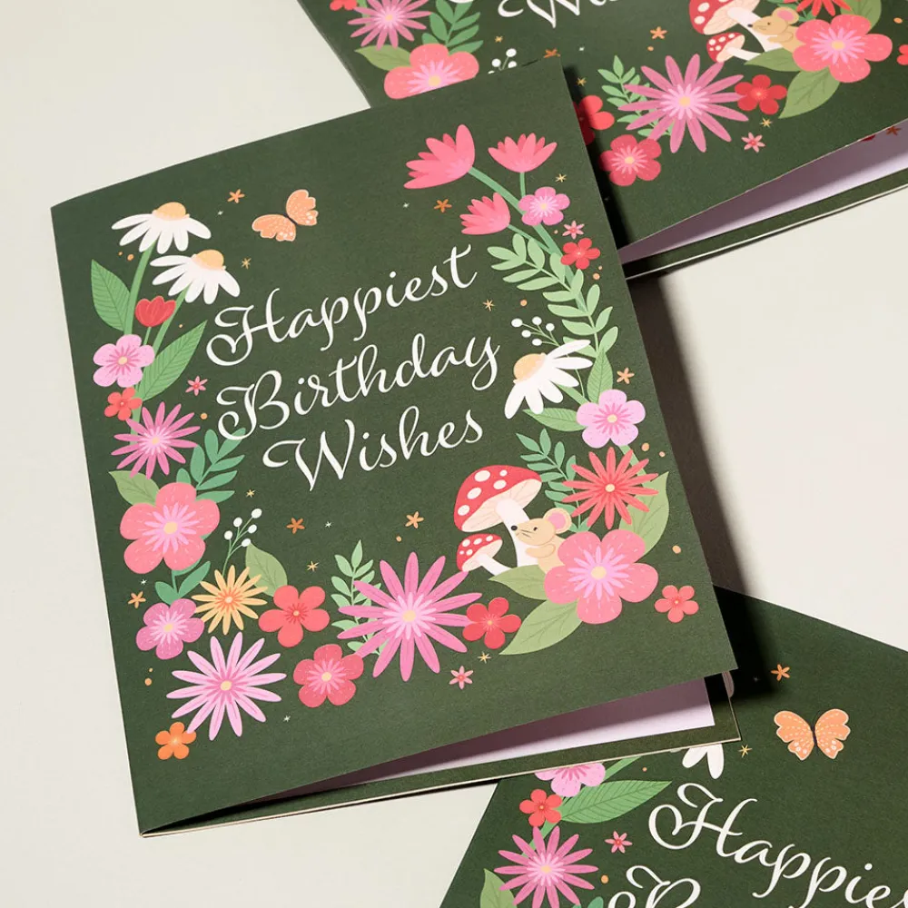 Lovepop Plushpop|Birthday|Happiest Birthday Wishes' Floral Field Mouse Plushpop Card