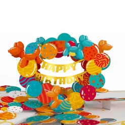 Lovepop Birthday|Happy Birthday Banner and Balloons Pop-Up Card and Sentiment Set for Any Man