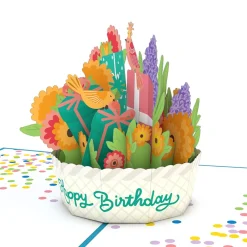 Lovepop Birthday|Happy Birthday Basket Pop-Up Card and Sentiment Set for Any Woman