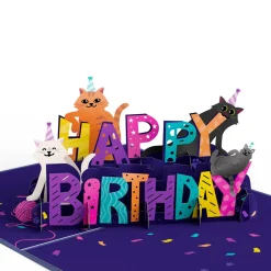 Lovepop Greeting Cards|Birthday|Happy Birthday Cats Pop-Up card