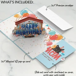 Lovepop Birthday|Mom|Happy Birthday Dogs Pop-Up Card and Sentiment Set for Mom