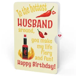 Lovepop Birthday|Him|Happy Birthday Hot Stuff Pop-Up Card and Sentiment Set for Husband