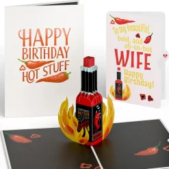 Lovepop Birthday|Her|Happy Birthday Hot Stuff Pop-Up Card and Sentiment Set for Wife