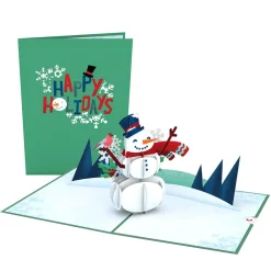 Lovepop Greeting Cards|New Year 1/1|Happy Holidays Snowman Pop-Up Card
