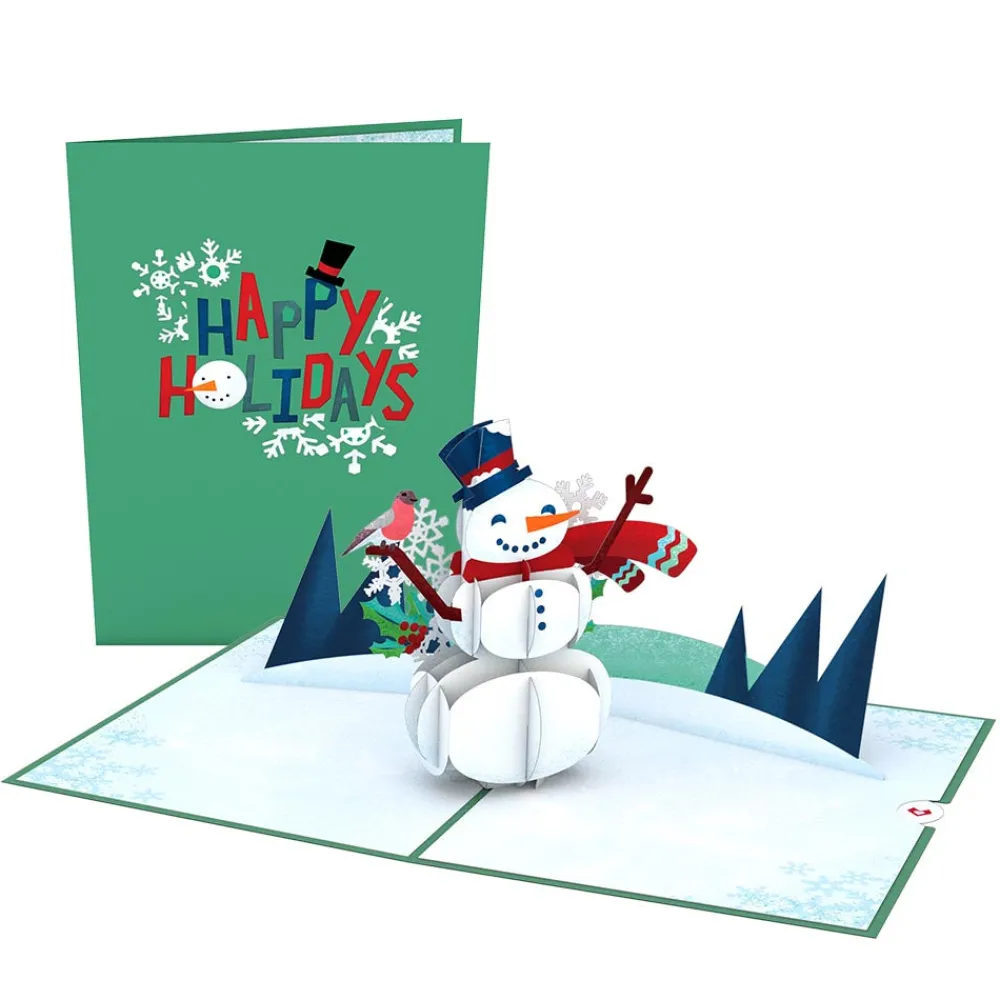Lovepop Greeting Cards|New Year 1/1|Happy Holidays Snowman Pop-Up Card