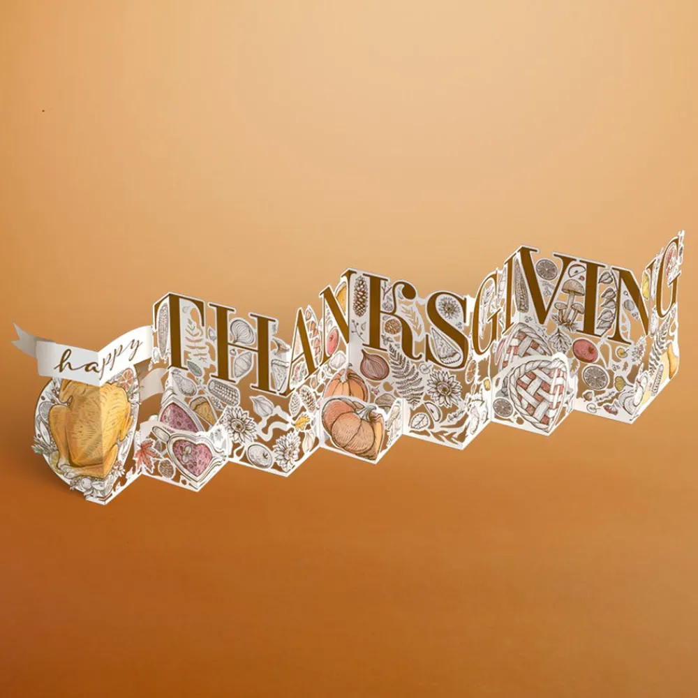 Lovepop Decor|Thanksgiving 11/27|Happy Thanksgiving Loooooong Card™ (Expands to 2 feet)
