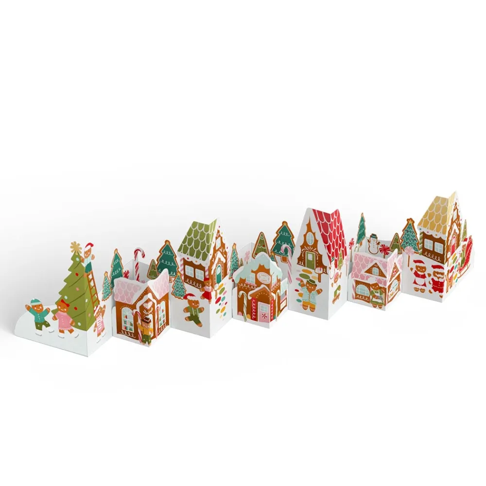 Lovepop Decor|Christmas 12/25|Holiday Gingerbread Village Loooooong Card™ (Expands to 2 feet)