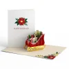 Lovepop Greeting Cards|Christmas 12/25|Holiday Poinsettia Sleigh Pop-Up Card