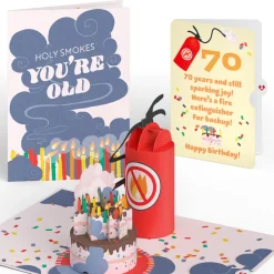 Lovepop Birthday|Holy Smokes You're Old 70th Birthday Pop-Up Card and Sentiment Set
