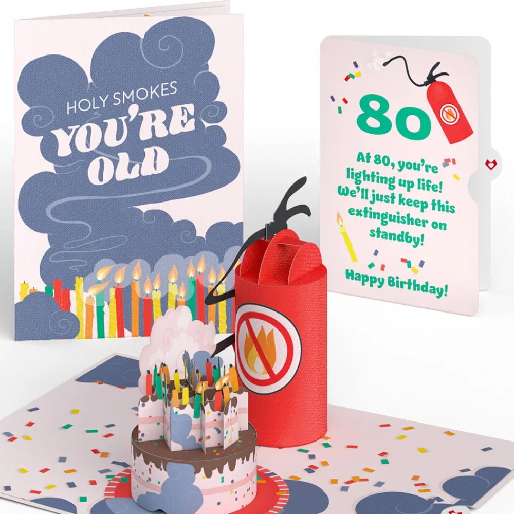 Lovepop Birthday|Holy Smokes You're Old 80th Birthday Pop-Up Card and Sentiment Set
