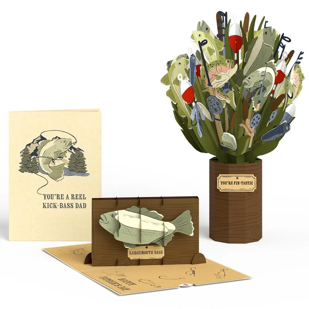 Lovepop Card & Gift Bundles|Decor|Kick-Bass Dad Father's Day Pop-Up Card & Bouquet Bundle