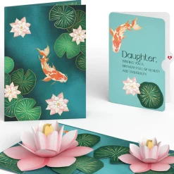 Lovepop Birthday|Koi Fish and Lotus Birthday Pop-Up Card and Sentiment Set for Daughter