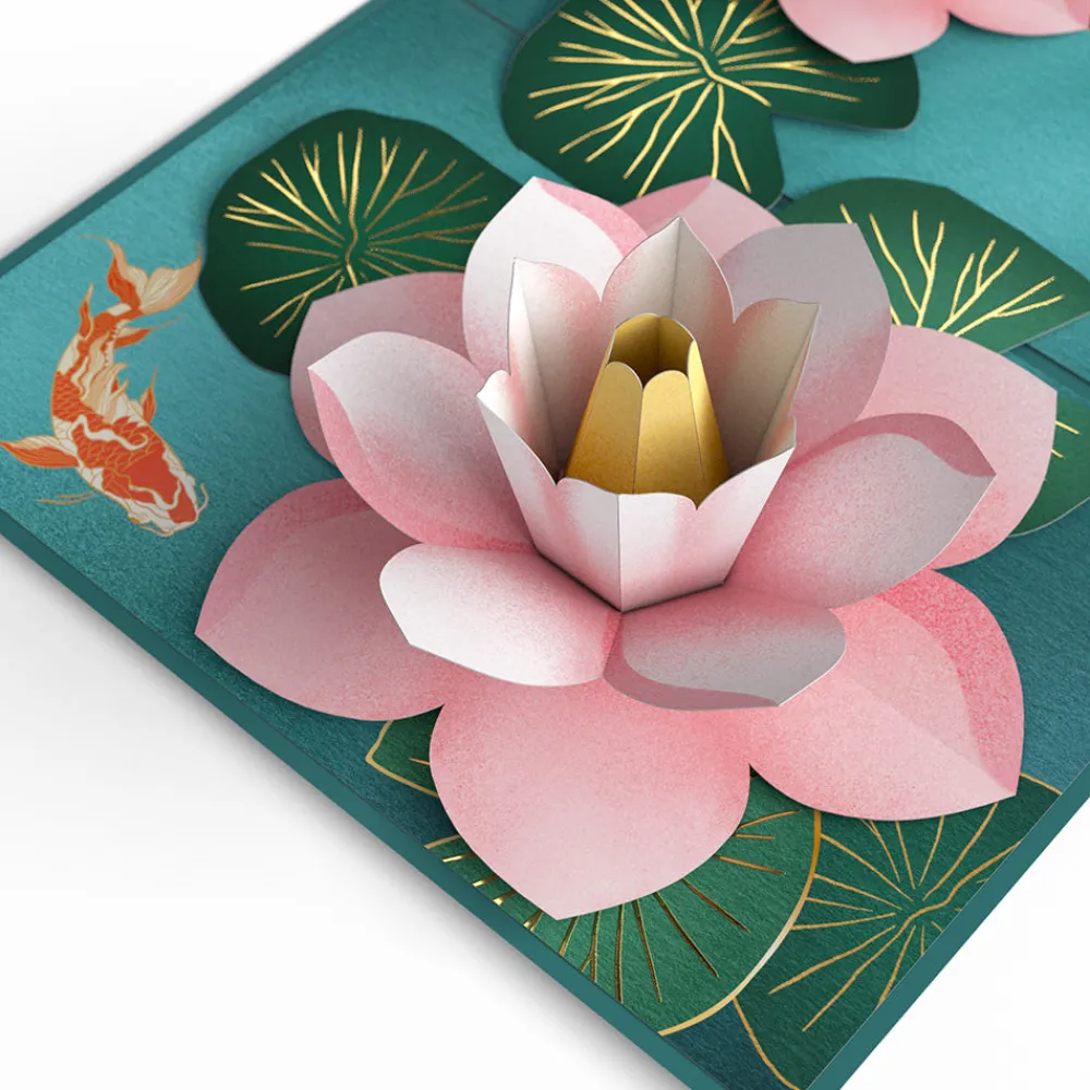Lovepop Birthday|Mom|Koi Fish and Lotus Birthday Pop-Up Card and Sentiment Set for Mom