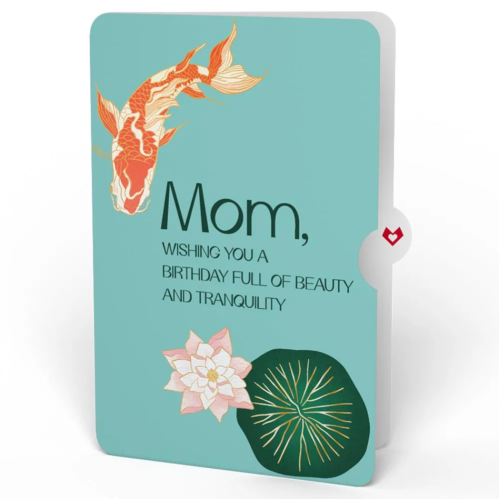 Lovepop Birthday|Mom|Koi Fish and Lotus Birthday Pop-Up Card and Sentiment Set for Mom