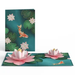 Lovepop Greeting Cards|Get Well|Koi Fish and Lotus Pond Pop-Up Card