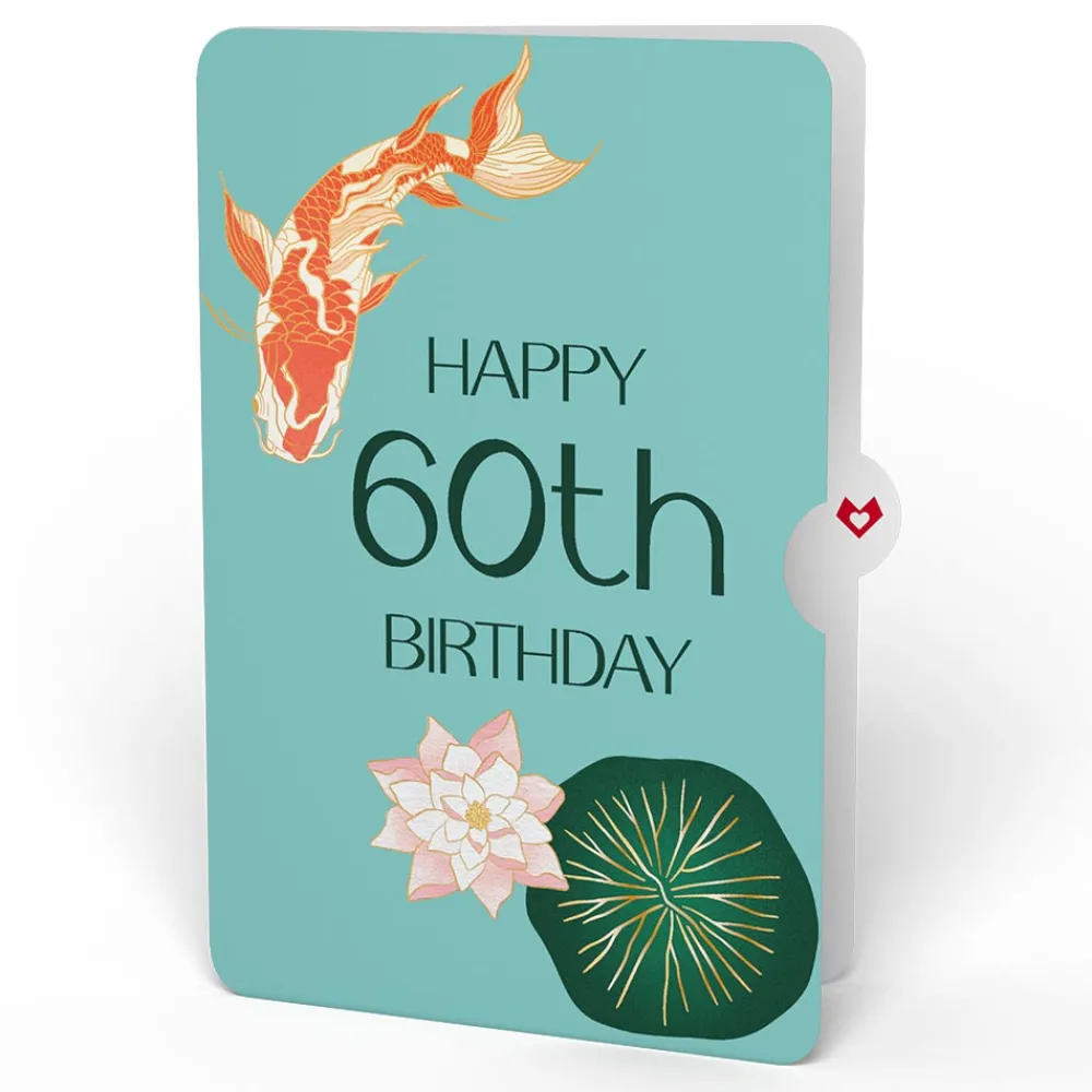 Lovepop Birthday|Koi Fish and Lotus 60th Birthday Pop-Up Card and Sentiment Set