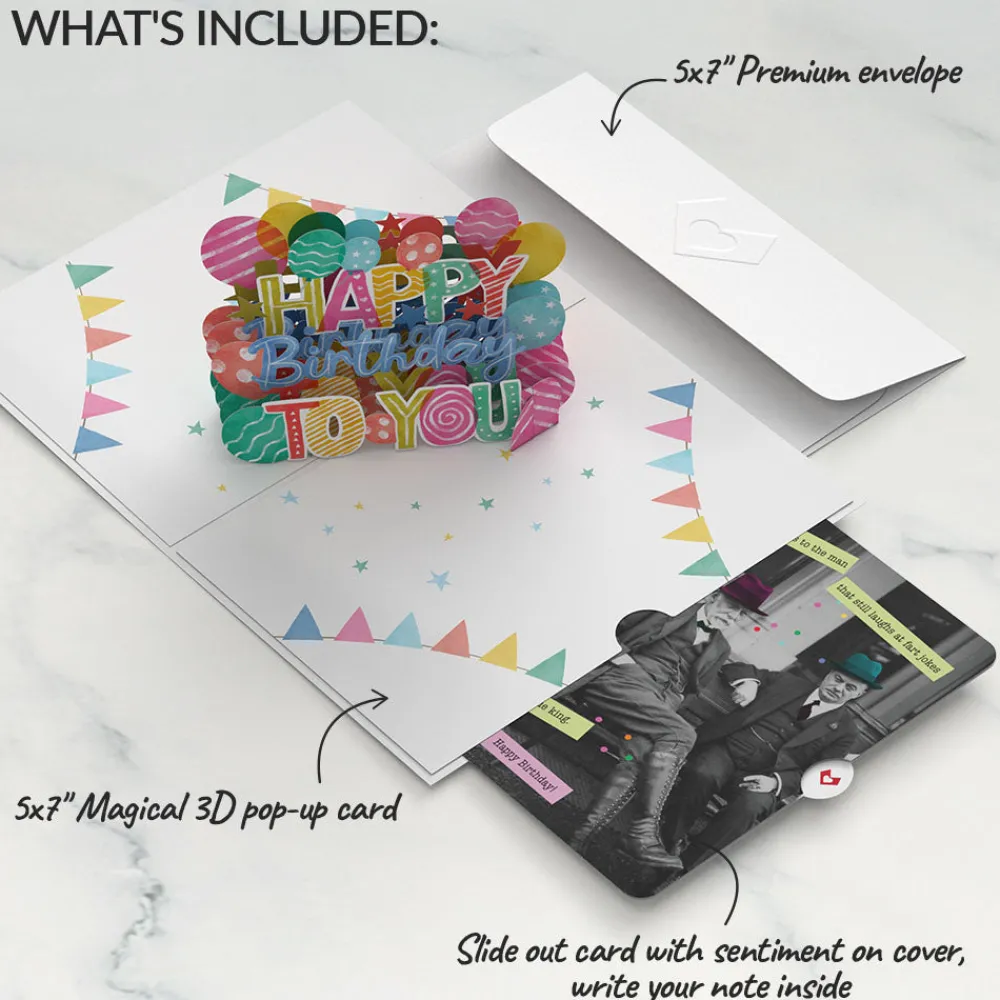 Lovepop Birthday|Let's Celebrate Birthday Pop-Up Card and Sentiment Set for Any Man