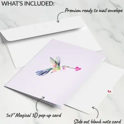 Lovepop Greeting Cards|Valentine'S Day 2/14|Love in Bloom Hummingbird Pop-Up Card