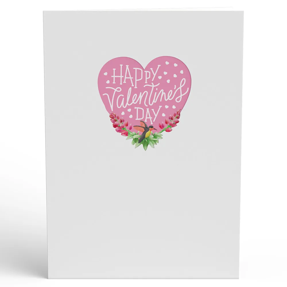 Lovepop Greeting Cards|Valentine'S Day 2/14|Lupine Hummingbird Valentine's Day Pop-Up Card