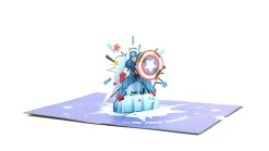 Lovepop Greeting Cards|Birthday|Marvel's Avengers Captain America Birthday Pop-Up Card