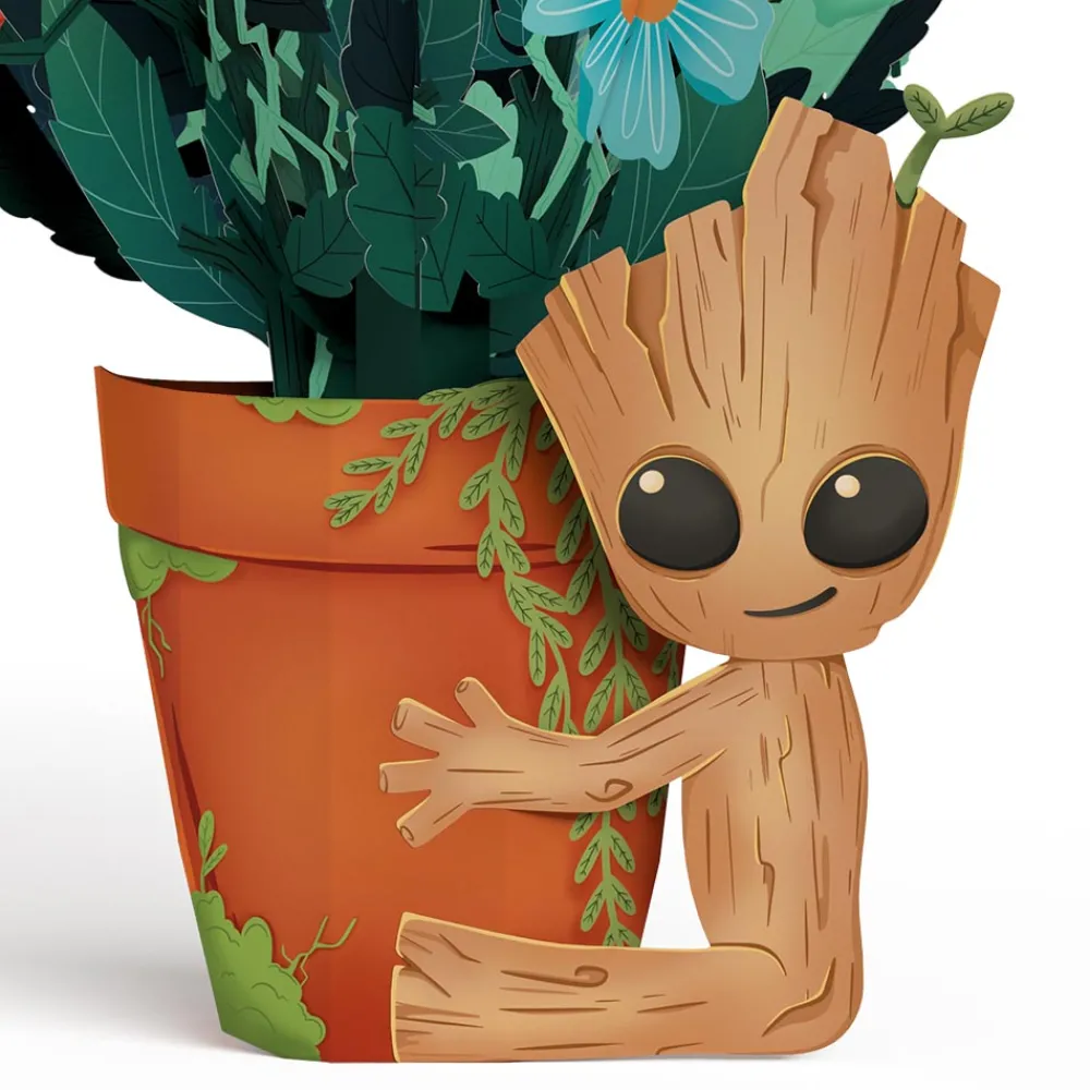 Lovepop Pop-Up Bouquets|Card & Gift Bundles|Marvel's Guardians of the Galaxy Groot Birthday Pop-Up Card & Flower Buds Bouquet Bundle