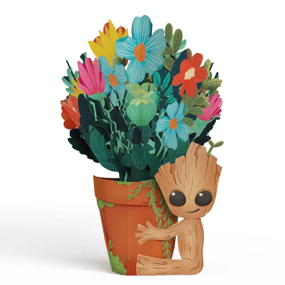 Lovepop Pop-Up Bouquets|Card & Gift Bundles|Marvel's Guardians of the Galaxy Groot Birthday Pop-Up Card & Flower Buds Bouquet Bundle