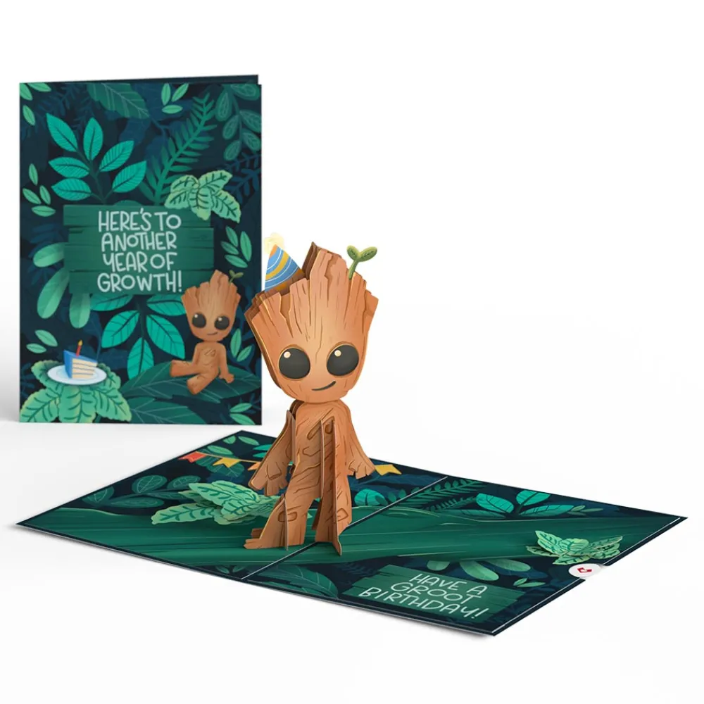 Lovepop Pop-Up Bouquets|Card & Gift Bundles|Marvel's Guardians of the Galaxy Groot Birthday Pop-Up Card & Flower Buds Bouquet Bundle