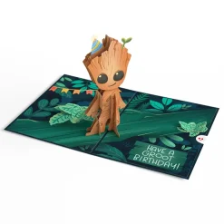 Lovepop Pop-Up Bouquets|Card & Gift Bundles|Marvel's Guardians of the Galaxy Groot Birthday Pop-Up Card & Flower Buds Bouquet Bundle