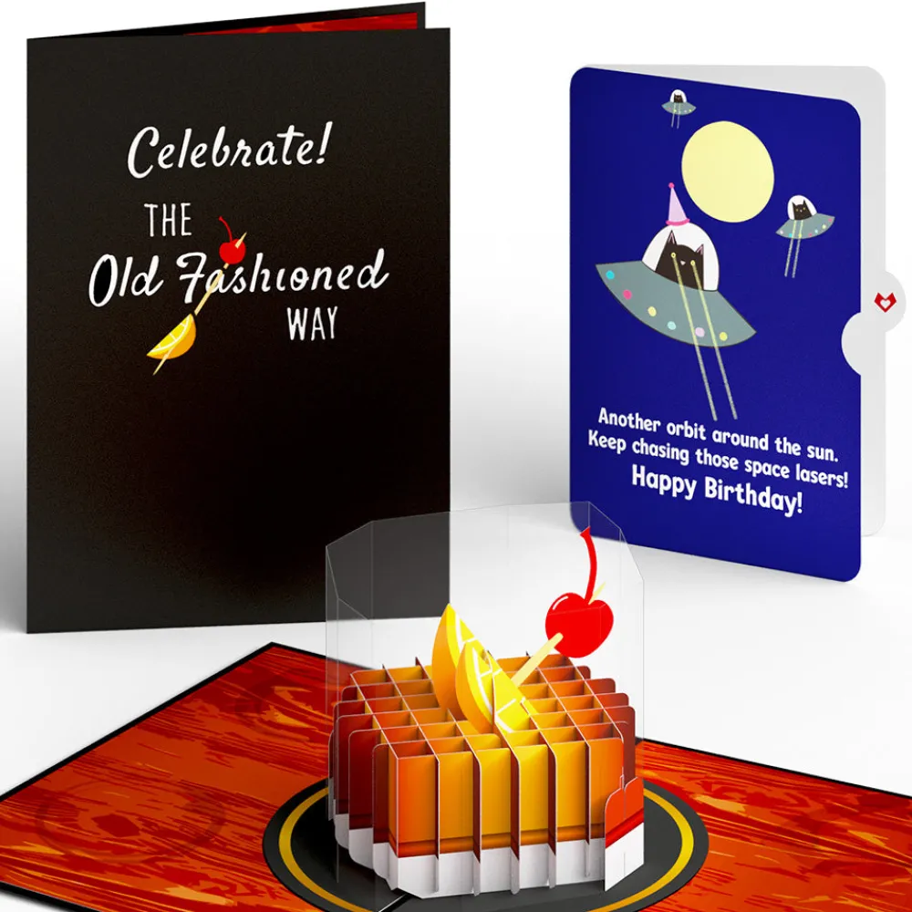 Lovepop Birthday|Old Fashioned Birthday with Space Laser Cats Pop-Up Card and Sentiment Set
