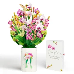 Lovepop Pop-Up Bouquets|Birthday|Orchid Birthday Bouquet and Sentiment Set for Daughter