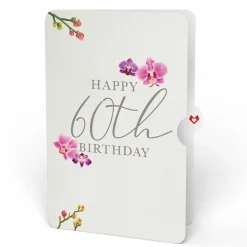 Lovepop Pop-Up Bouquets|Orchid 60th Birthday Bouquet and Sentiment Set