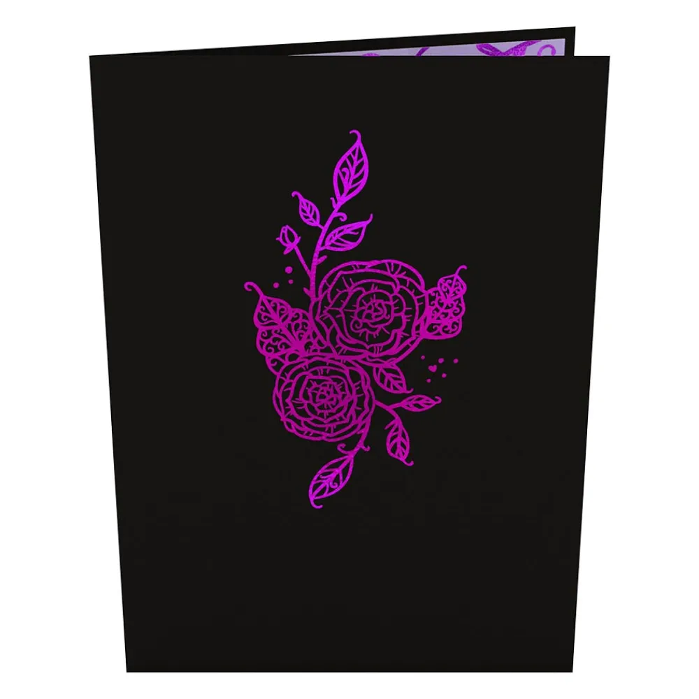 Lovepop Greeting Cards|Halloween 10/31|Ornate Purple Rose Bloom Pop-Up Card