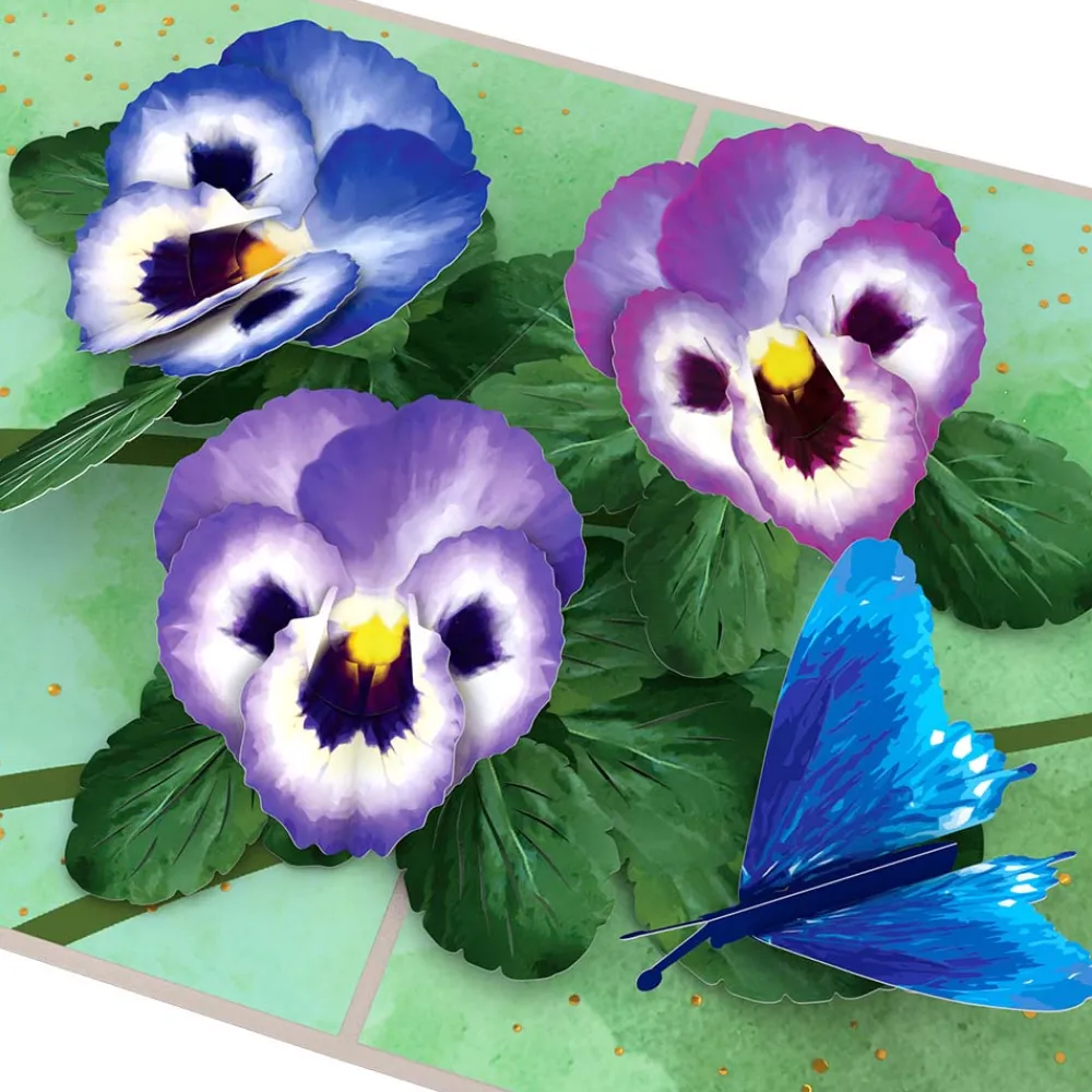 Lovepop Greeting Cards|Birthday|Pansies Pop-Up Card