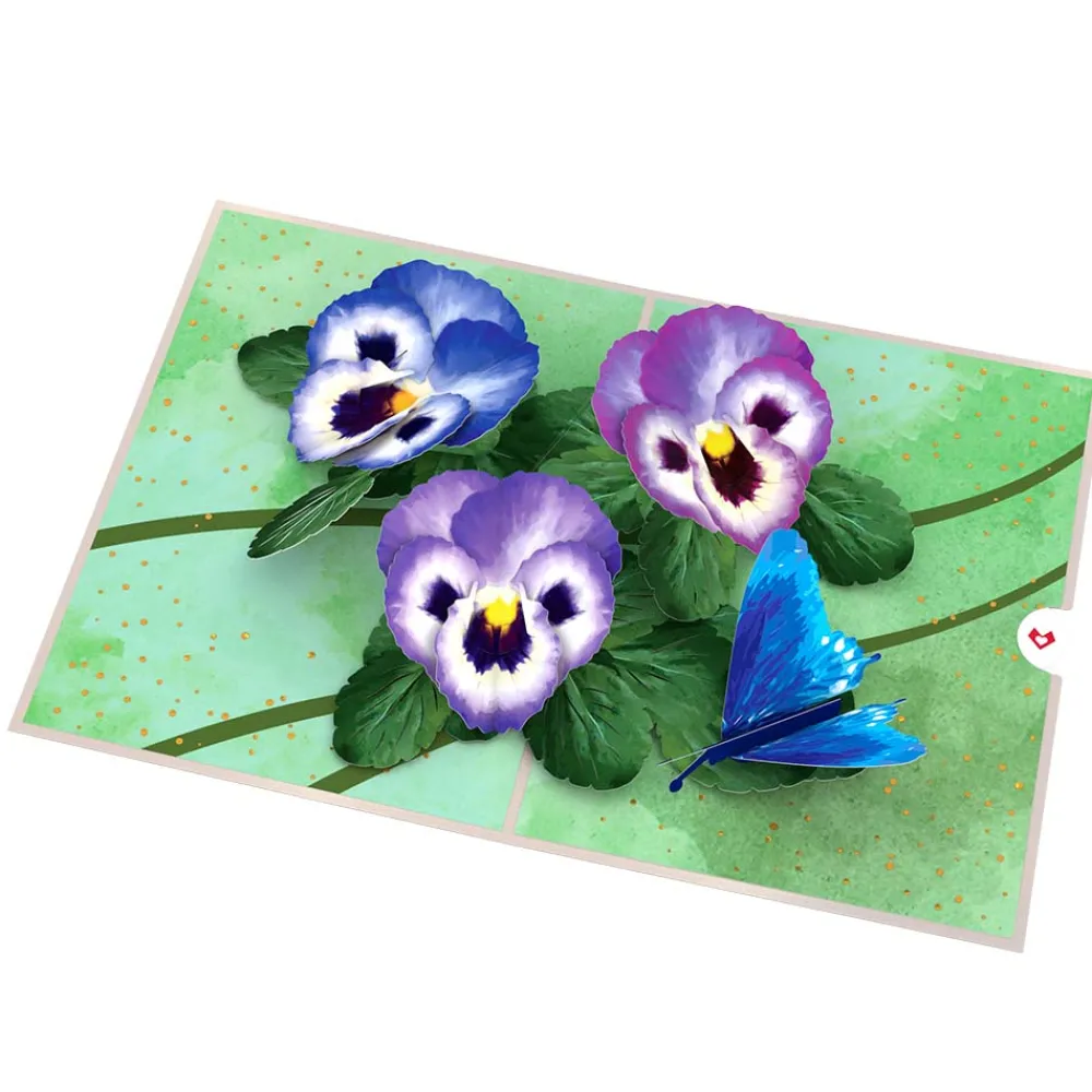 Lovepop Greeting Cards|Birthday|Pansies Pop-Up Card