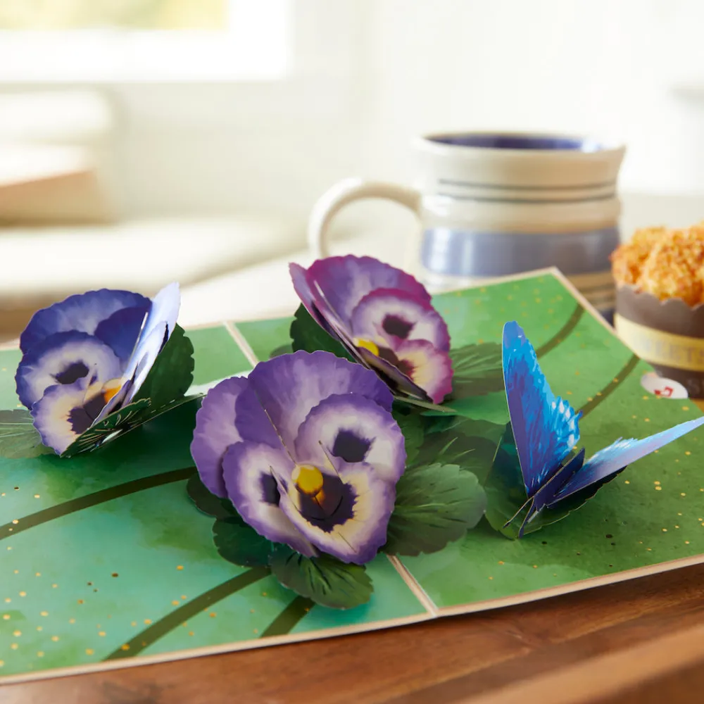Lovepop Greeting Cards|Birthday|Pansies Pop-Up Card