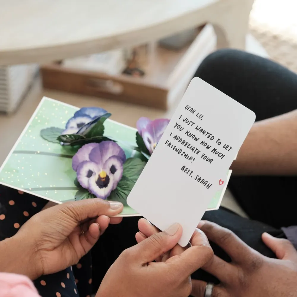 Lovepop Greeting Cards|Birthday|Pansies Pop-Up Card