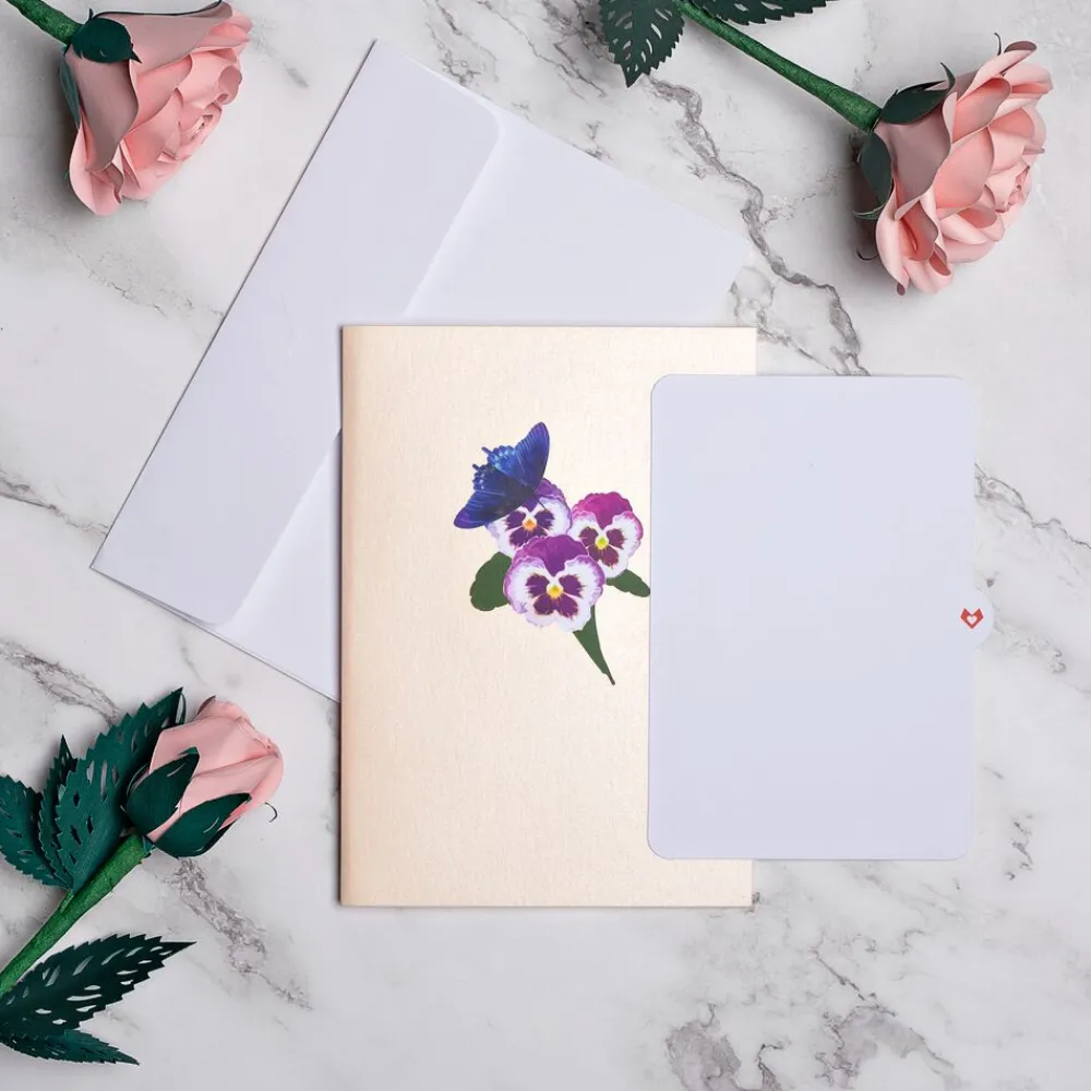 Lovepop Greeting Cards|Birthday|Pansies Pop-Up Card