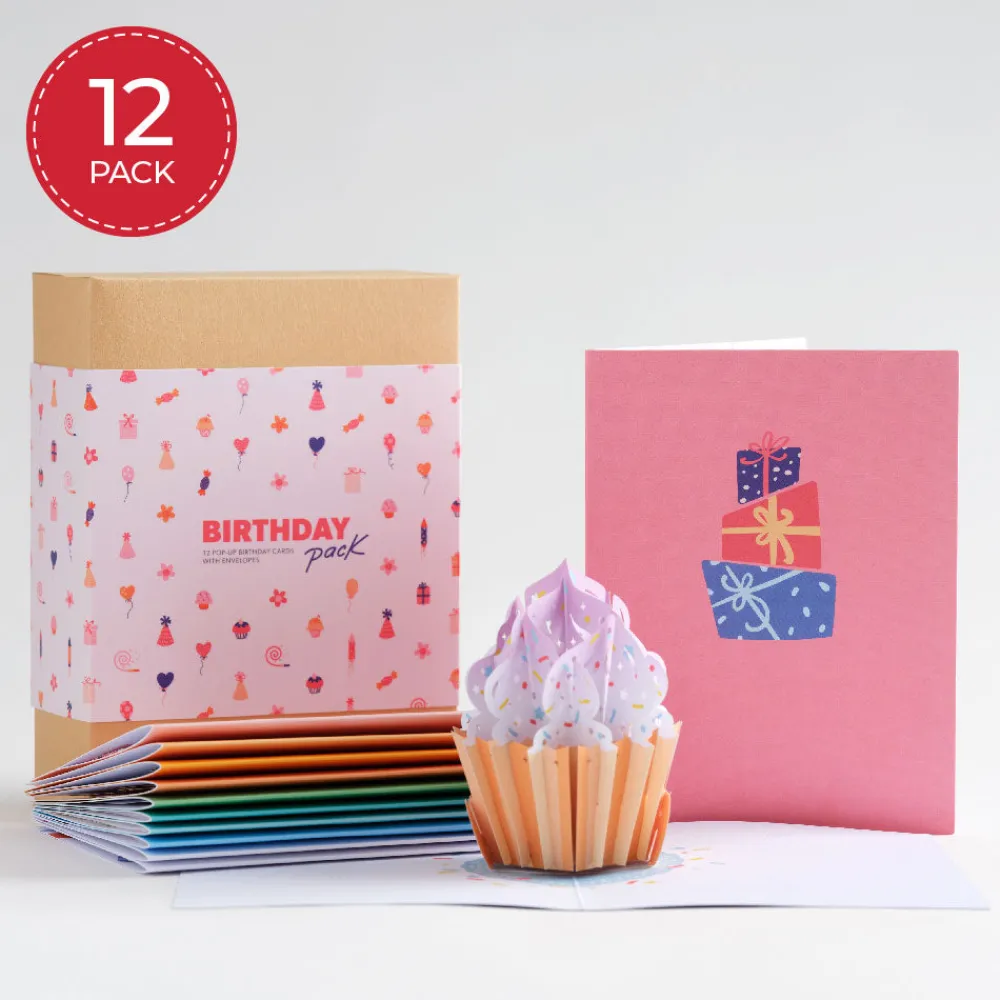 Lovepop Value Packs|Birthday|Paperpop Birthday Box Set (Assorted 12-Pack): Paperpop® Card