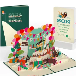 Lovepop Birthday|Party Cats Birthday Pop-Up Card and Sentiment Set for Son