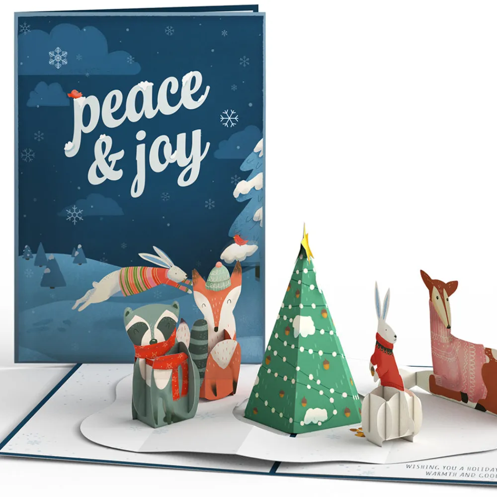 Lovepop Greeting Cards|Christmas 12/25|Peace & Joy Woodland Gathering Pop-Up Card