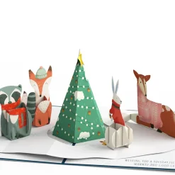 Lovepop Greeting Cards|Christmas 12/25|Peace & Joy Woodland Gathering Pop-Up Card