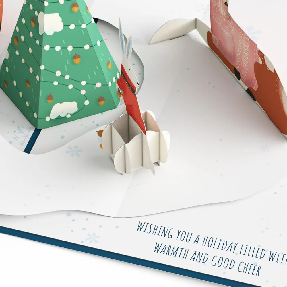 Lovepop Greeting Cards|Christmas 12/25|Peace & Joy Woodland Gathering Pop-Up Card