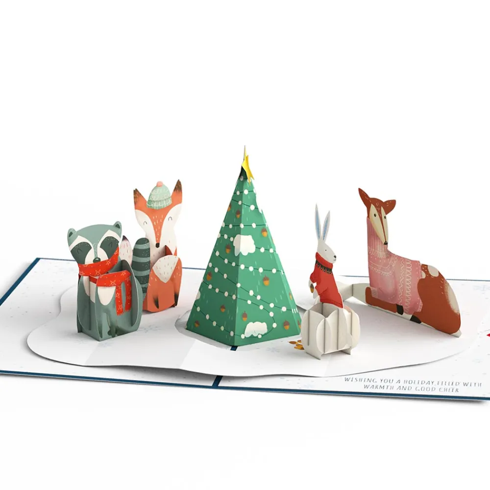 Lovepop Greeting Cards|Christmas 12/25|Peace & Joy Woodland Gathering Pop-Up Card