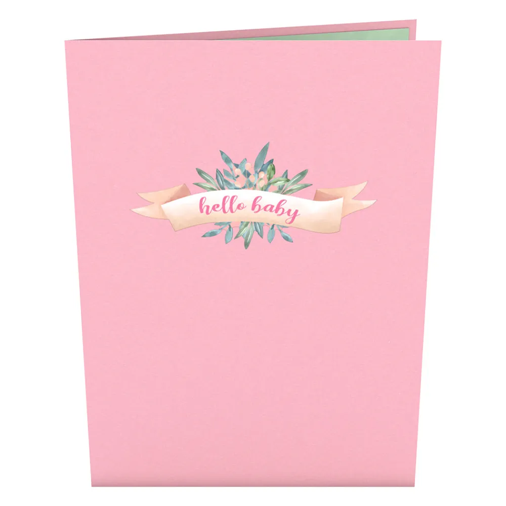 Lovepop Greeting Cards|Baby|Pink Baby Carriage Pop-Up Card